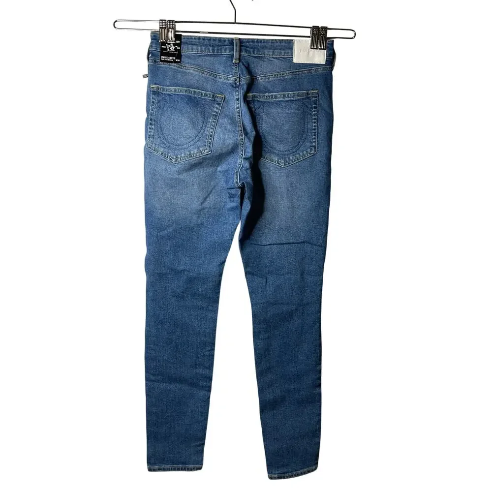 True Religion Women Jennie Curvy World‎ Tour Distressed Skinny Jeans High New